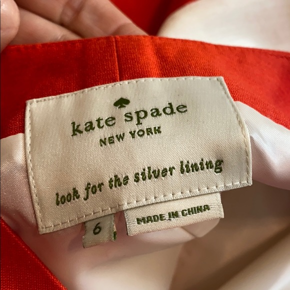 Cream and orange red Kate Spade Dress - Picture 4 of 5